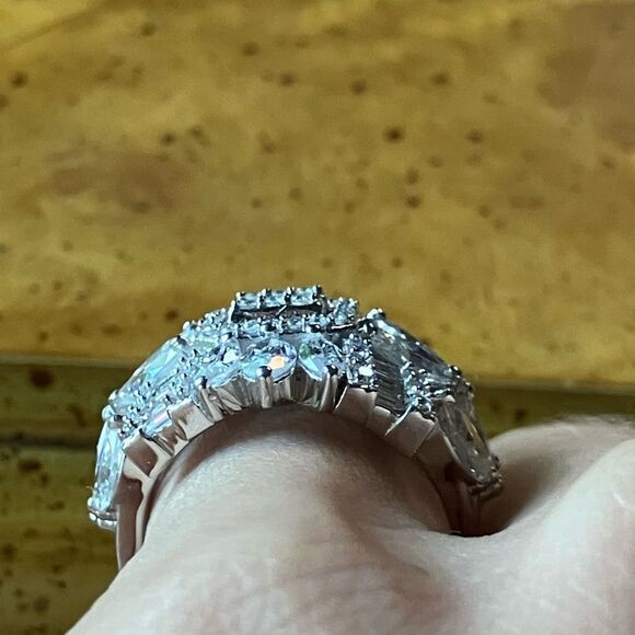 Authentic Moissanite Sterling Silver Cocktail Ring - Picture 2 of 9